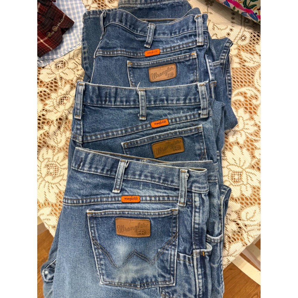 Wrangler FR Flame Resistant Relaxed Fit Jeans Mens 40x34 Denim CAT 2 LOT OF 3
